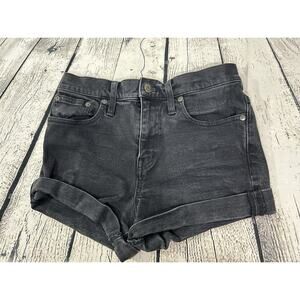 Madewell Shorts Women's Size 26 Black Lunar Wash Denim Cuffed